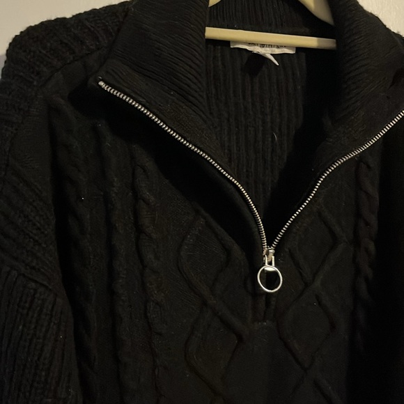 Urban outfitters black quarter zip cable see we are full sleeves - Picture 7 of 7